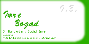 imre bogad business card